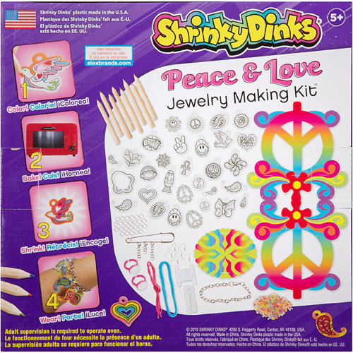 Shrinky Dink Kit-Peace & Love Jewelry