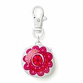 Voice Recordable Charm With Clip -pink Flower