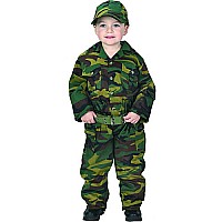 Aeromax Jr. Camouflage Suit With Cap, Child Sizes Green
