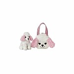 Pet Carrier Pink White Poodle