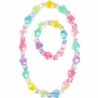 Wish Upon a Rainbow Star Necklace & Bracelet Set, 2pc