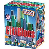 100 Piece Assorted Cool Colors Wooden Blocks