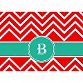 Alphabet Soup- Chevron -b- Folded Notecard