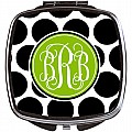 Black and White Polka Dots Compact Mirror