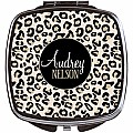 Black Khaki Leopard Compact Mirror