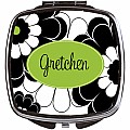 Black Lime Floral Compact Mirror