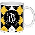 Black and Yellow Argyle Mug Coffee Mug