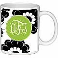 Black Lime Floral Coffee Mug