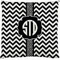 Black Khaki Chevron DOT Euro Sham