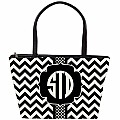 Black and Khaki Chevron Handbag