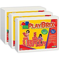 PlayBrix Cardboard Building Bricks-Set of 18 Red