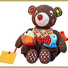 Woodours Baby Activity Rattle and Teether Bear