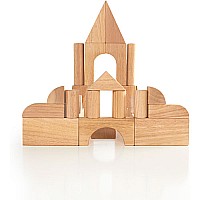 Hardwood Block Set, 34 Pieces