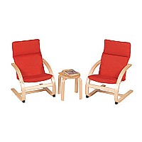 Kiddie Rocker Chair Set, Red