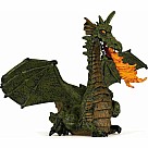 Green Winged Dragon with Flame Figurine