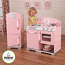 Pink Retro Kitchen with Fridge