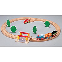 Nuchi Oval Train Set with Crossing Barrier
