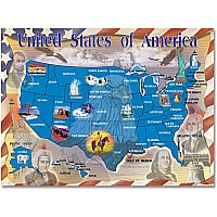 0500 pc Map of the United States Cardboard Jigsaw