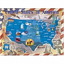 0500 pc Map of the U.S. Cardboard Jigsaw