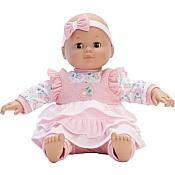 Baby Cuddles Pink Floral Medium Skin Tone (includes a bottle) (14" doll)
