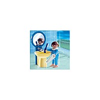 Boy with Wash Basin and Sink