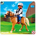 Haflinger Horse With Rider and Stable