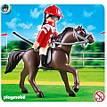 Arabian Horse With Jockey and Stable