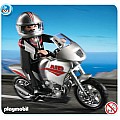 Gray Motorcycle With Rider