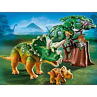 Explorer and Triceratops With Baby