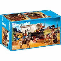 Covered Wagon With Raiders