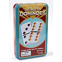 Double Six Color DOT Dominoes In TIN