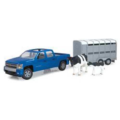 Ertl Big Farm 116 Chevy Pickup With Cattle Trailer Toy Sense