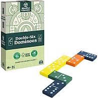 Mindful Classics - Double-Six Wood Dominoes Set