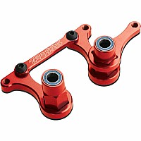 Steering bellcranks, drag link (red-anodized 6061-T6 aluminum)/ 5x8mm ball bearings (4)/ hardware (assembled)