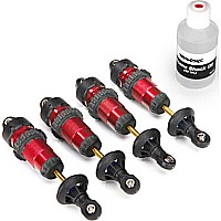 Shocks, GTR aluminum, red-anodized (fully assembled w/o springs) (4)