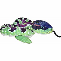 Green Purple Snake Stuffed Animal - 54"