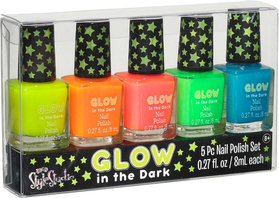 Glow In The Dark 5 Pk Nail Polish - Imagine That Toys