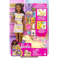 Barbie Brunette Pups Newborn and Mom Playset