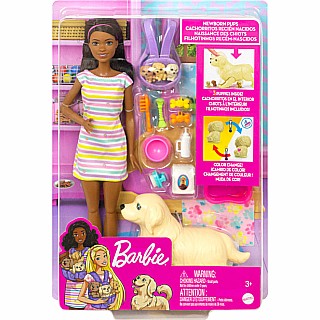 Barbie Brunette Pups Newborn and Mom Playset