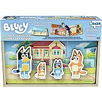 Bluey 4 x 24pc Wood  Puzzles