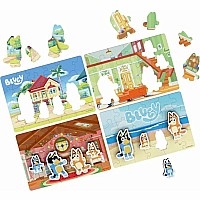 Bluey 4 x 24pc Wood  Puzzles