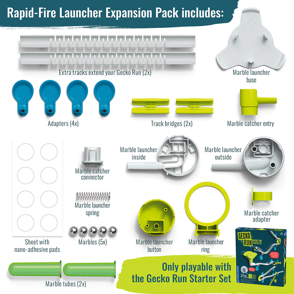 Gecko Run: Marble Run Rapid-Fire Launcher Expansion Pack