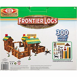 Ideal Frontier Logs 300 Piece Classic Wood Construction Set with Action Figures