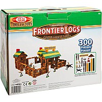 Ideal Frontier Logs 300 Piece Classic Wood Construction Set with Action Figures