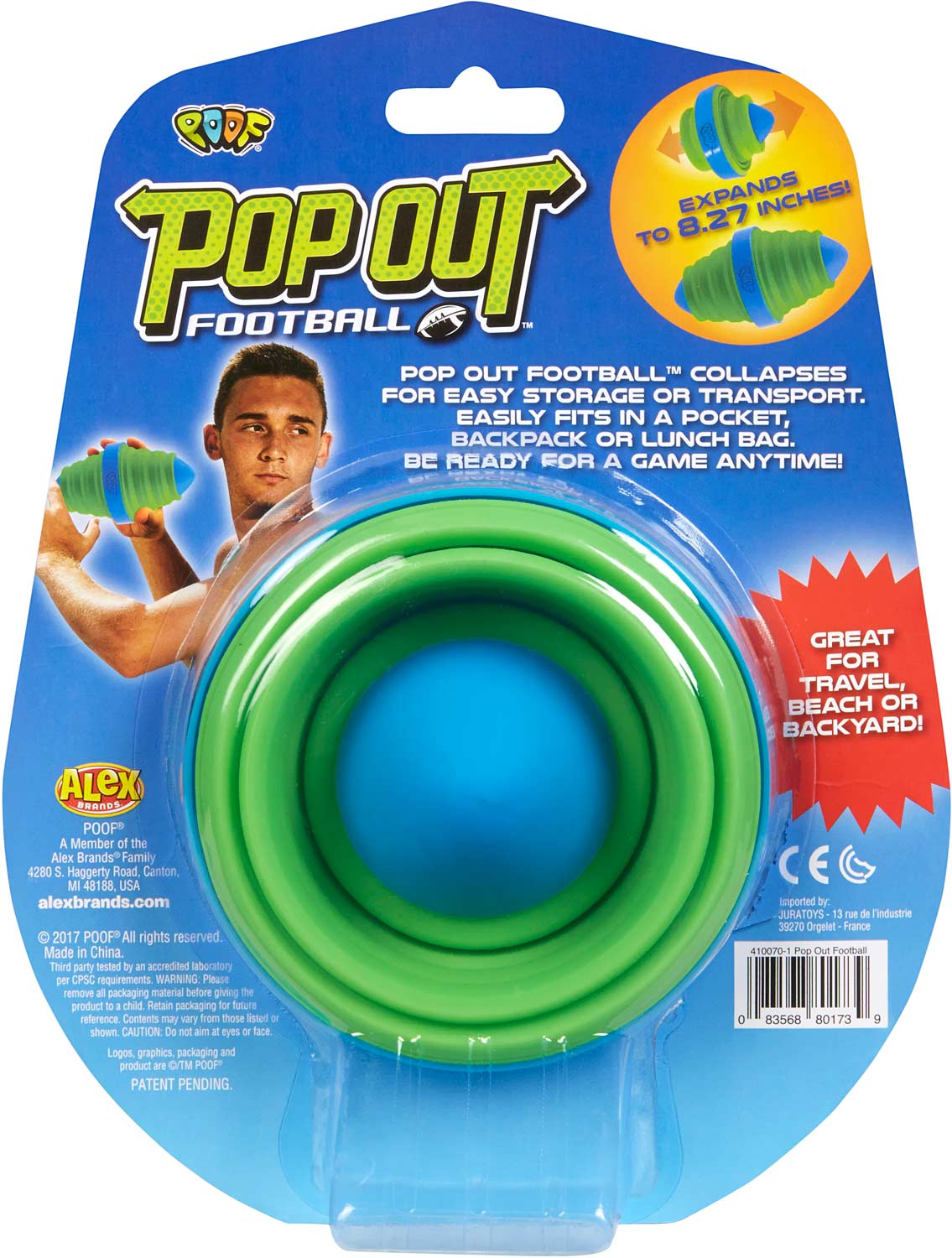 Collapsable FREE SHIPPING Details about   Poof Pop Out Travel Football New in Package 