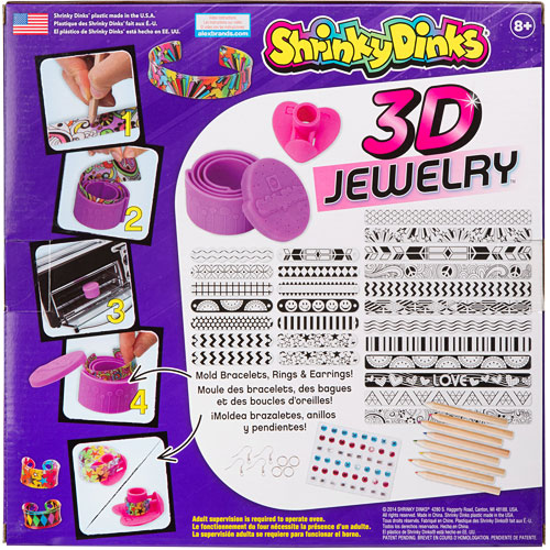 Shrinky Dinks Jewelry Bake Shape 3D Create Jewelry Craft Bracelet 92 Girls Gift 