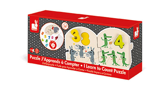 Janod J02706 I Learn to Count Puzzle Multicolored for sale online 