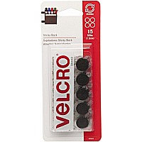Velcro 5/ 8" Coins Black 15/ PK 6pk/ Bx