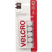 Velcro 5/ 8" Coins White 15/ PK 6pk/ Bx