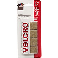 Velcro 7/ 8" Squares Beige 12/ PK 6pk/ Bx